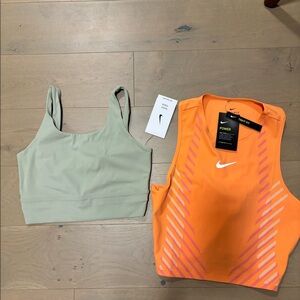 NWT Nike Yoga Women's Crop Top (Size S) and Orange Nike Women’s Top (Size M)
